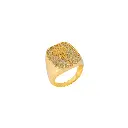 Diamond Palm Tree Ring in Yellow Gold