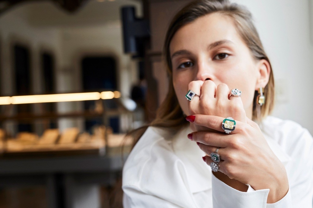 LUNA LUCE SOLVERDE MALACHITE YELLOW TOPAZ RING