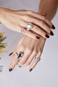 DEEP SPACE ÉCLAT BLANC ONYX AND TSAVORITE RING