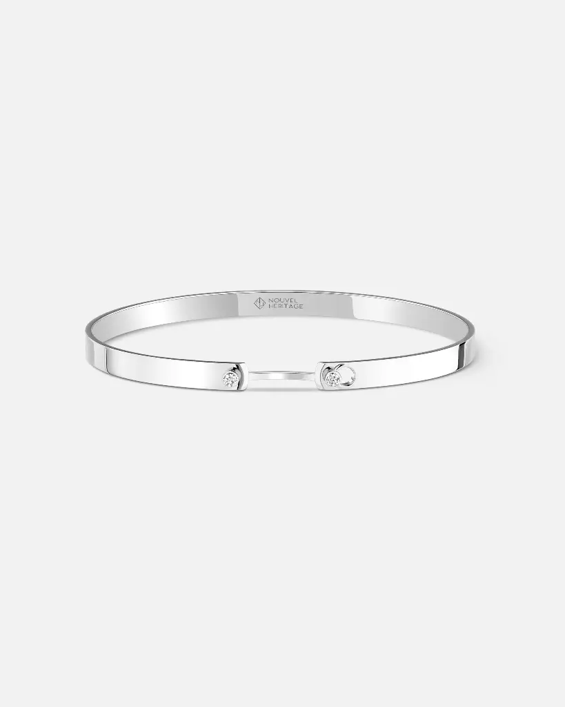 Monday Morning Mood Bangle In White Gold