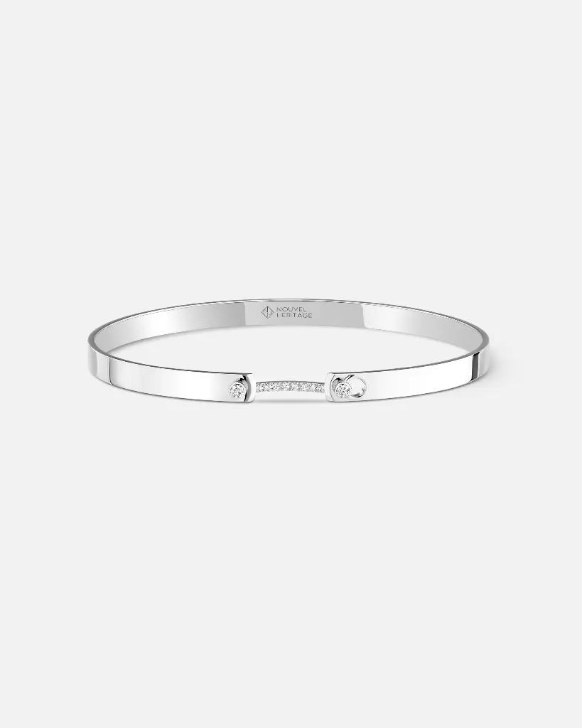 Business Meeting Mood Bangle In White Gold