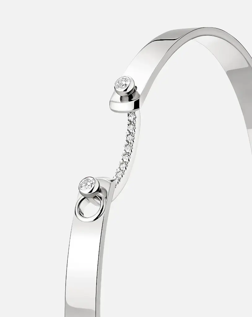 Business Meeting Mood Bangle In White Gold