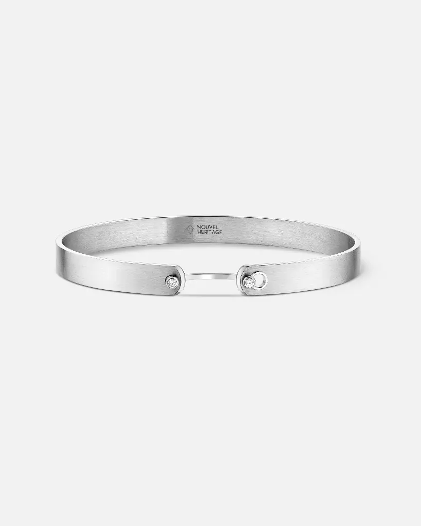 Paris From The Sky Gm Mood Bangle In White Gold
