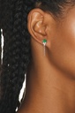 Emerald Triple Twinkle Chain Earrings