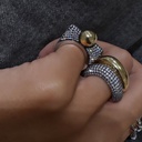 Ring Ball Ball Pave Black Gold 