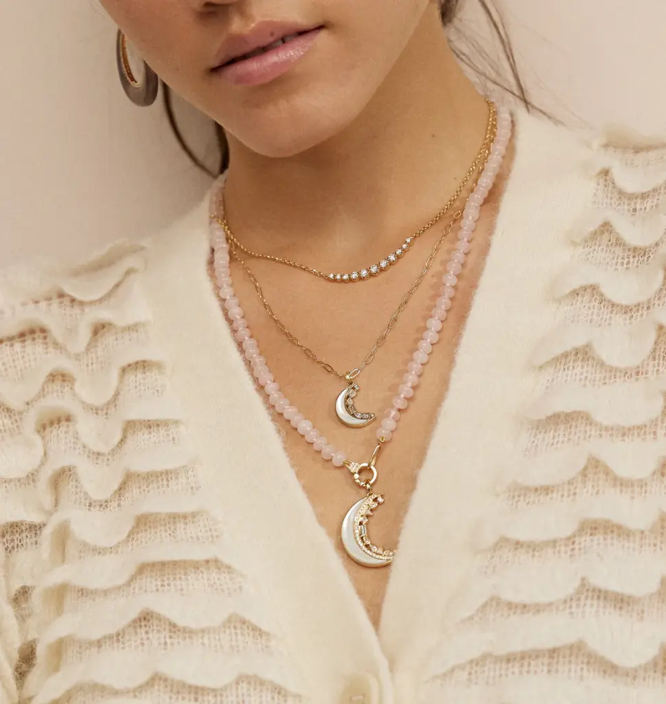 Rose Quartz Beaded Necklace