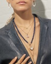 Mini Crescent Moon Inlay Pendant - Pink Opal 