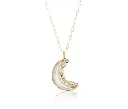 Mini Crescent Moon Inlay Pendant - Mother of Pearl