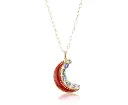 Mini Crescent Moon Inlay Pendant - Carnelian 