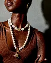 Pearl Beaded Necklace - Blue