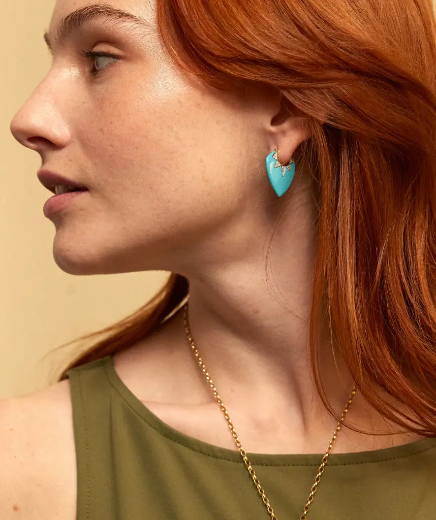 Classic Guitar Pick Earrings - Turquoise
