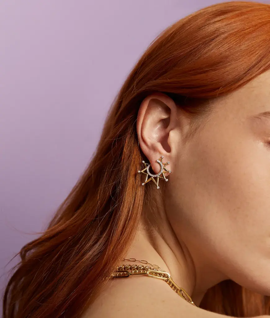 Starburst Crescent Earrings