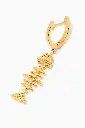 Wishbone Hoop Drop Single Earring in 18kt Yellow Gold