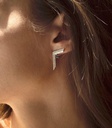 Phoenician Script-White Gold Earrings With Diamonds and Sapphires
