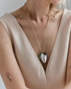 Large Pebble Pendant In Green Aventurine