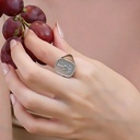 Palm Tree Ring in White Gold