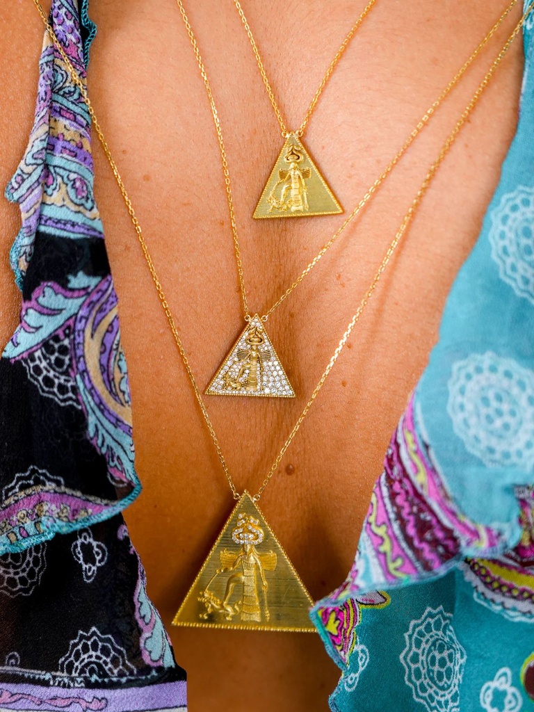 Small Diamond Ishtar Necklace - Yellow Gold