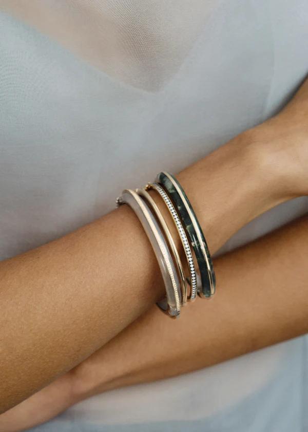Essential Stacking Bangle Grey Agate
