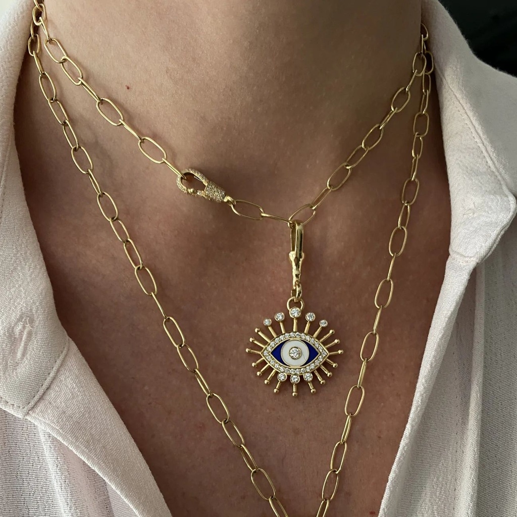 Lucille Eye Diamond Enamel Charm
