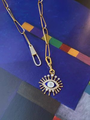 Lucille Eye Diamond Enamel Charm