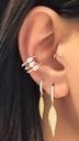 Mismatched Leaf Hoop Earring