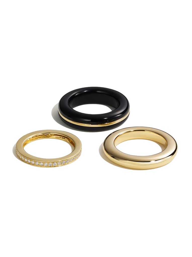 Classic Ring Stack - Black Onyx