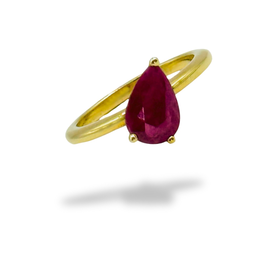 Pear Ruby Ring