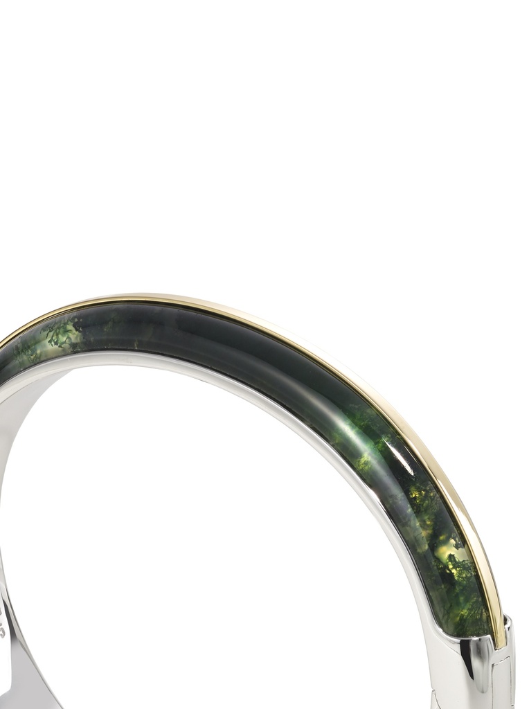 Essential Stacking Bangle Moss Agate 