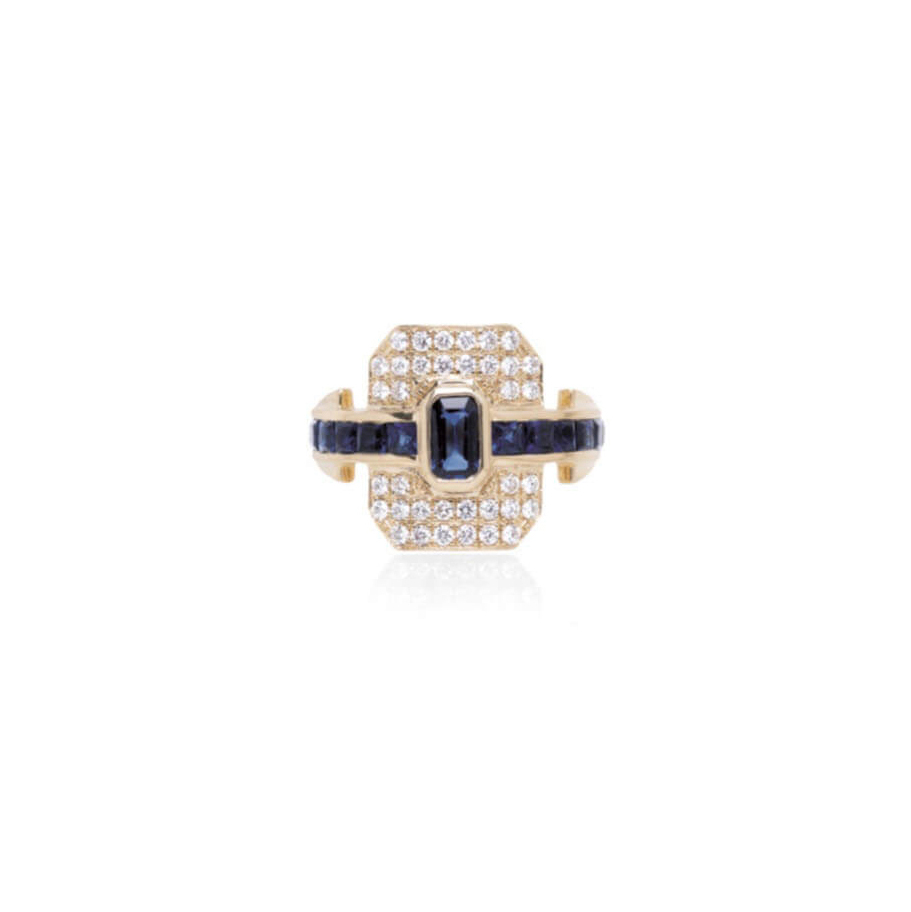 Ring Shield Sapphires