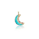 Mini Crescent Moon Inlay Pendant - Turquoise