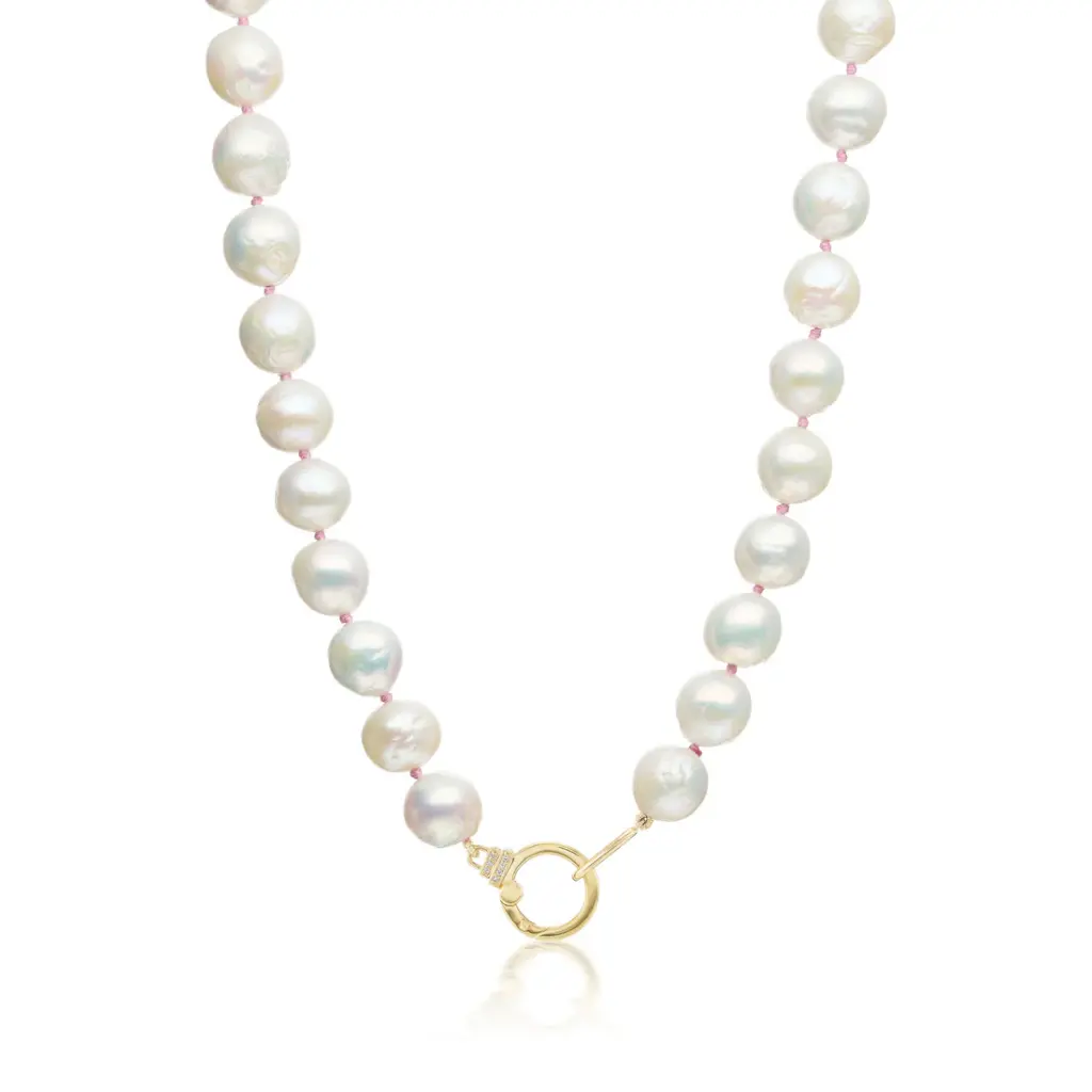 Pearl Beaded Necklace - Blue