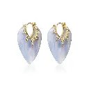 Classic Guitar Pick Earrings - Blue Lace Agate