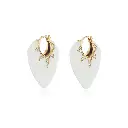 Classic Guitar Pick Earrings - White Onyx