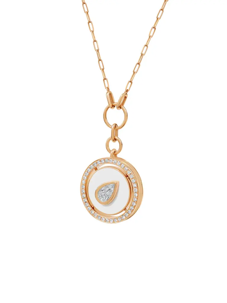 Aebi Bone White Necklace - Rose Gold