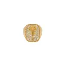 Diamond Palm Tree Ring in Yellow Gold