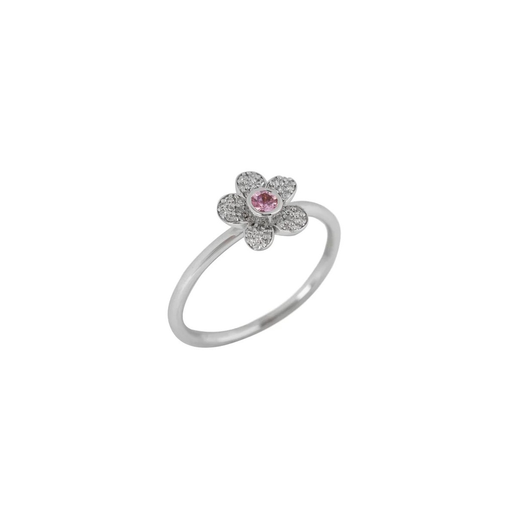Single Flower Ring - Diamond 