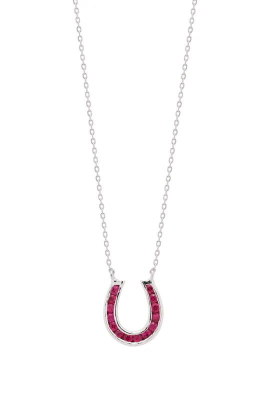 Lucky Horse Shoe Necklace - Ruby