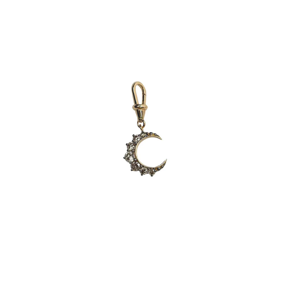 Mini White Diamond Crescent Charm
