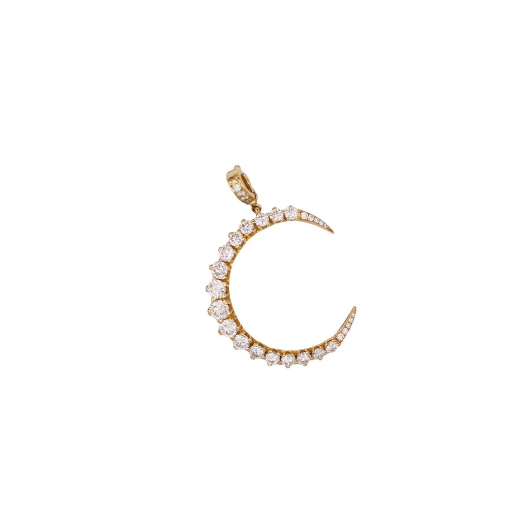 White Diamond Crescent Charm