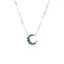 Mini Emerald Crescent Necklace