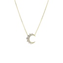 Mini White Diamonds Crescent Necklace