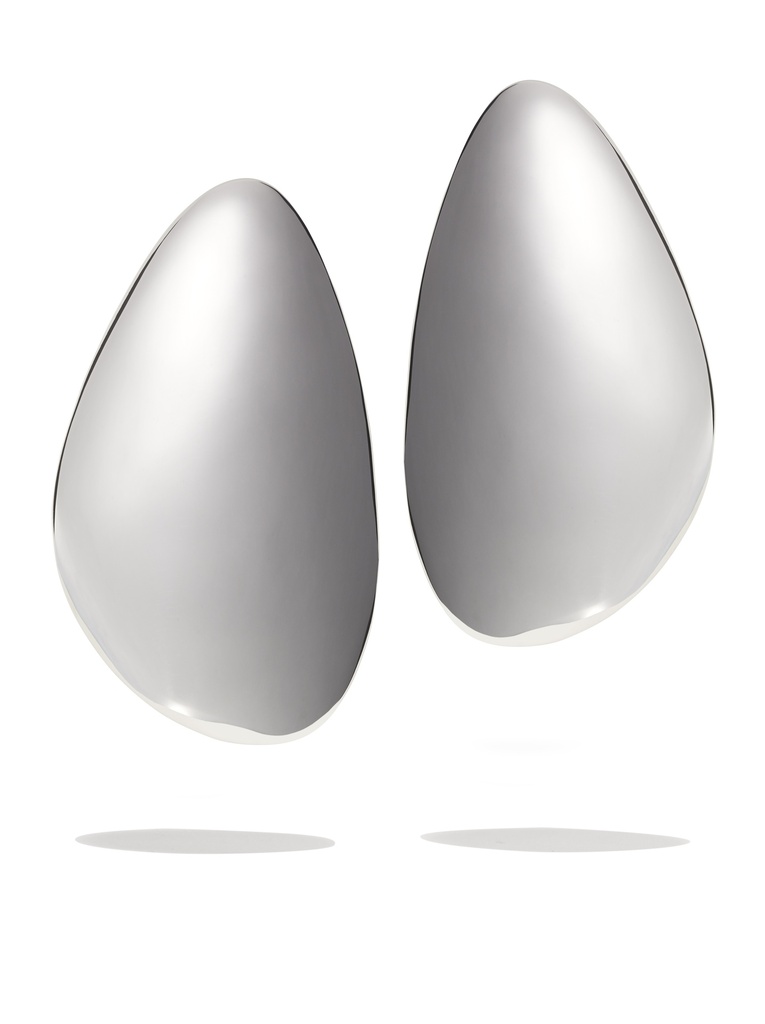 Large Sculptural Earrings Silver