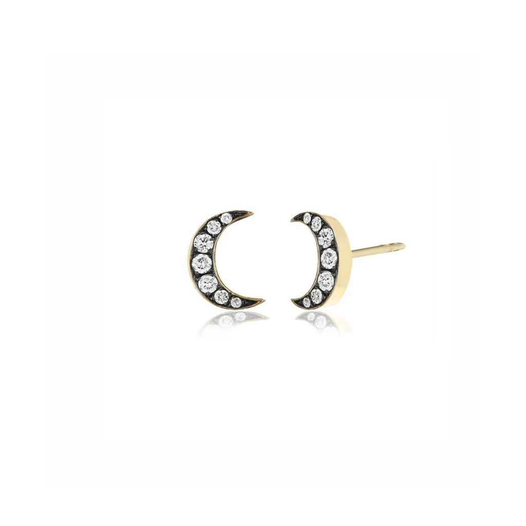 Crescent Moon Studs