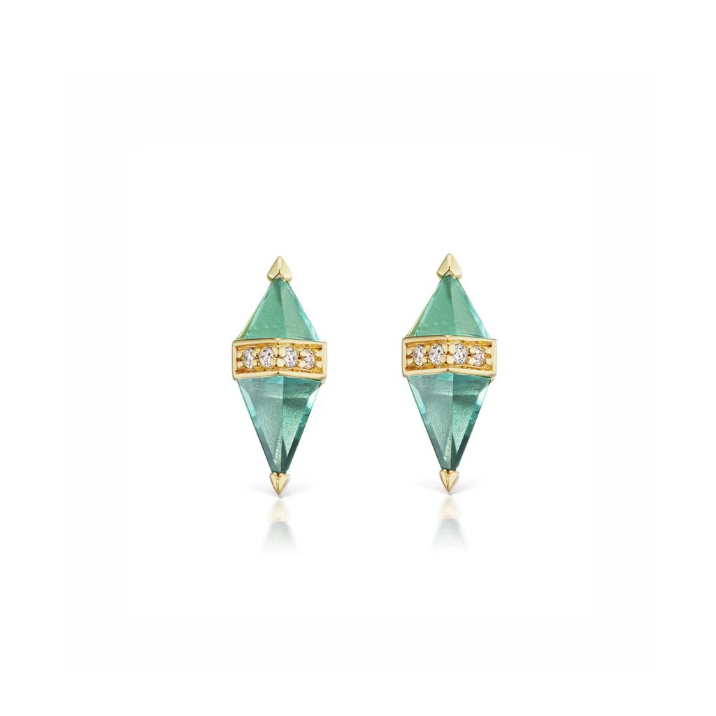  Pietra Studs - Green Quartz