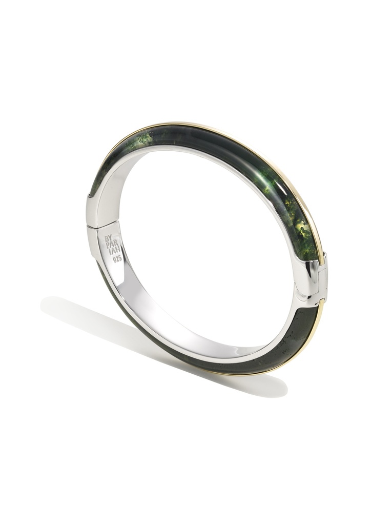 Essential Stacking Bangle Moss Agate 