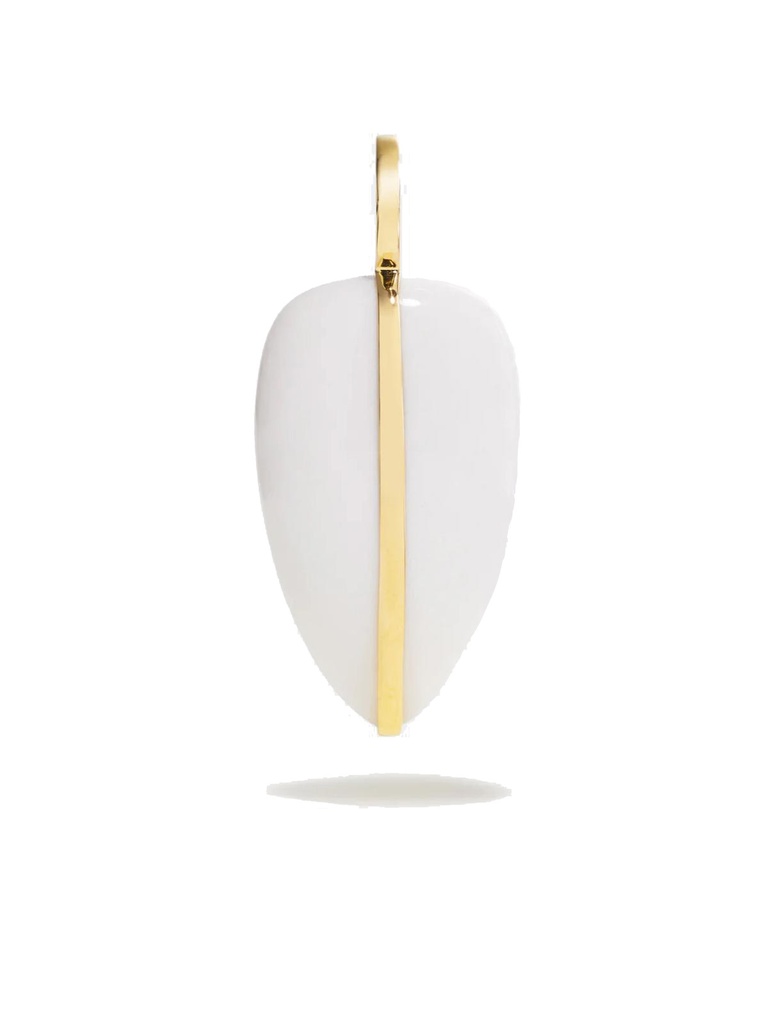 Large Pebble Pendant In White Agate