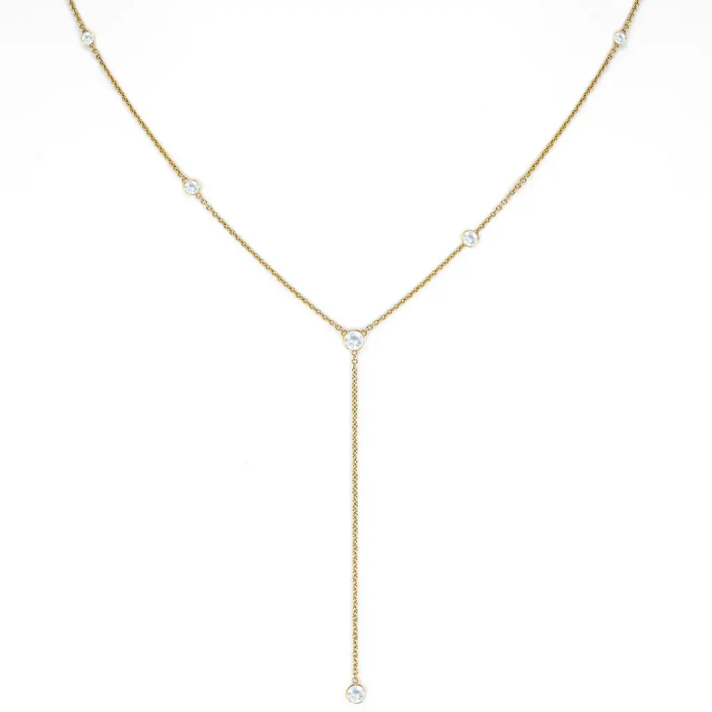 Moonstone Star Droplet Lariat