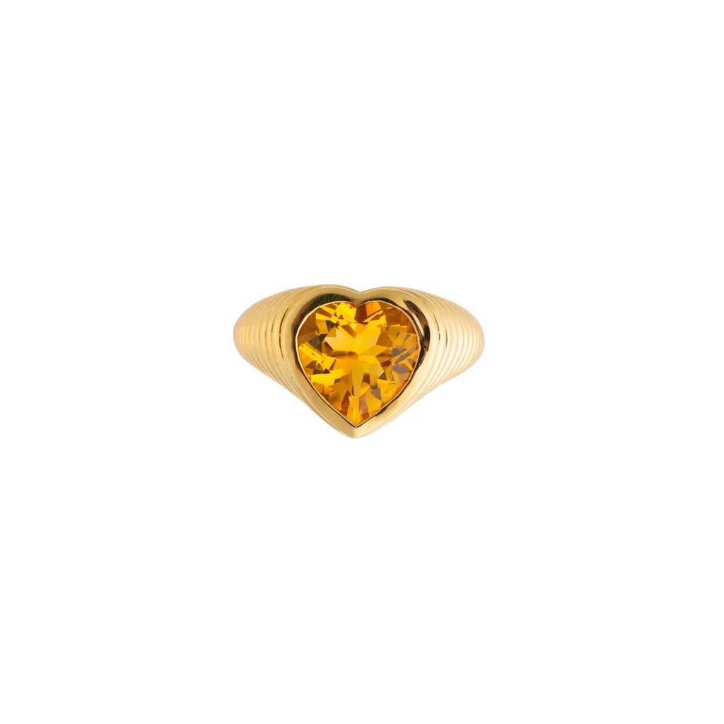 Citrine Heart Ring
