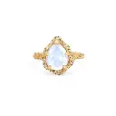 Baby Queen Water Drop Moonstone Ring with Sprinkled Diamonds