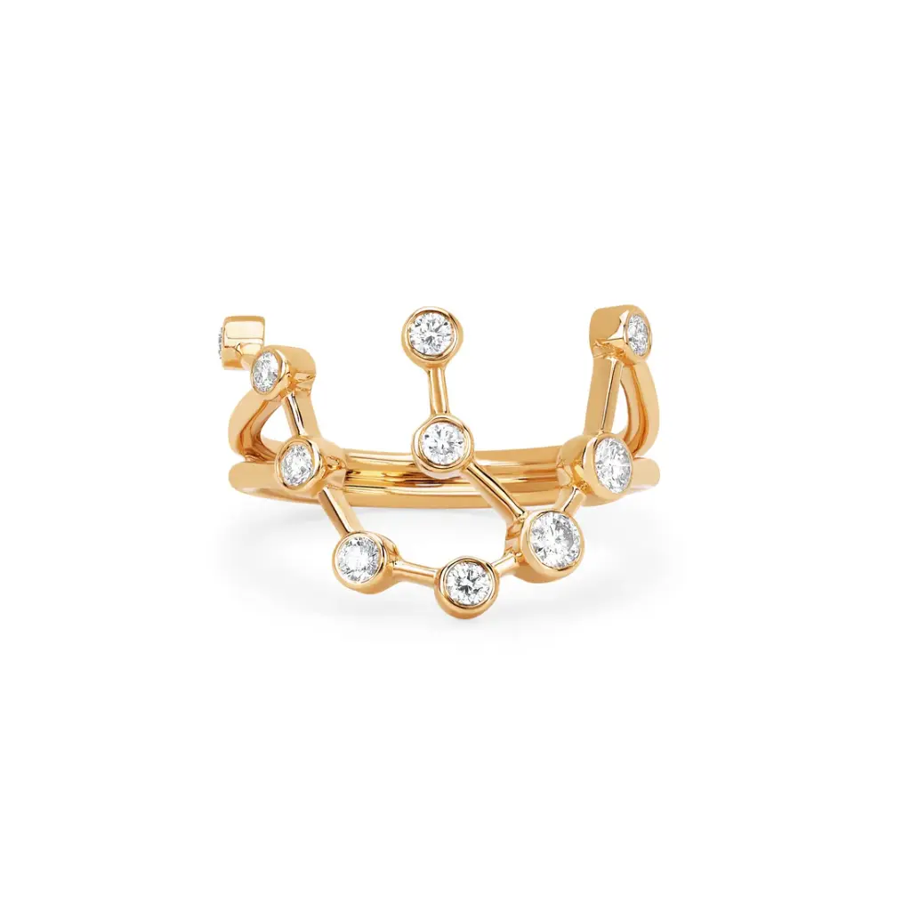 Pisces Diamond Constellation Ring